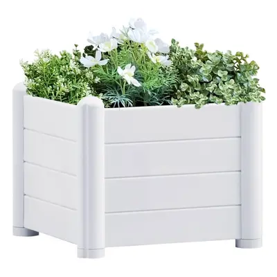 Garden Raised Bed PP White 43x43x35 cm