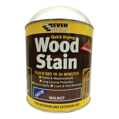 Everbuild EVBWSWN25L 2.5 Litre Quick Dry Wood Stain - Satin Walnut