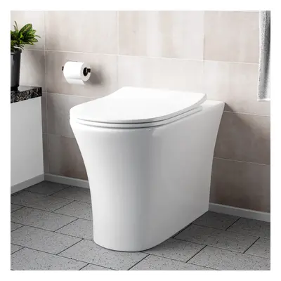 Nes Home Henley Modern Bathroom Rimless Back to Wall Toilet with Soft Close Seat