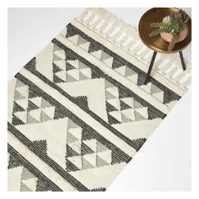 Kota Black & Grey Kilim Wool Rug