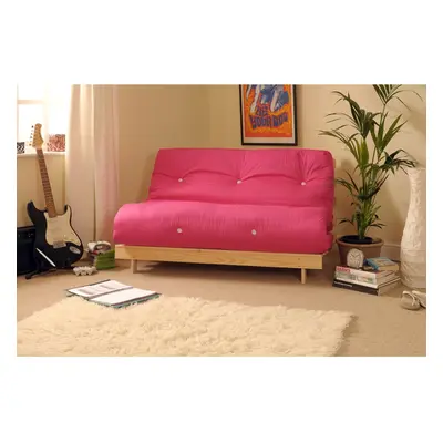 (Pink, Double) Comfy Living Albury Futon Sofa Bed