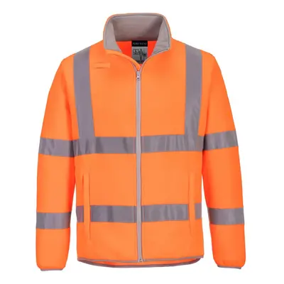 (S, Orange) Portwest Mens Eco Friendly Hi-Vis Safety Fleece Jacket