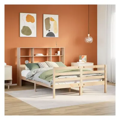 vidaXL Bookcase Bed without Mattress 135x190 cm Double Solid Wood Pine