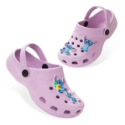 Disney Girls Clogs with Removable Rubber Charms - Girls Gifts (Purple