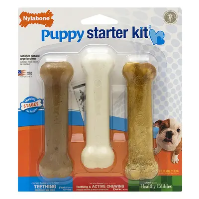 Nylabone Puppy Chew Gentle Chewing Just for Puppies Starter Kit Bone Puppy Dog Chew Toys