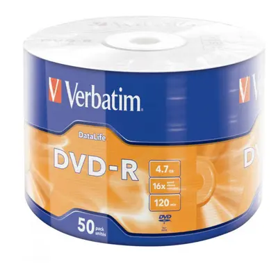 DVD-R 16x, DataLife, Matt Silver 4.7GB, Pack of 50, DVD Blanks Writeable, 16x Burning Speed & Ha