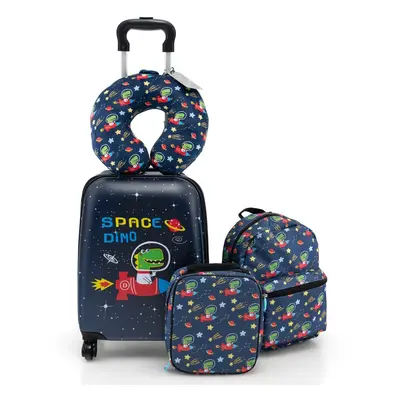 5Pcs Kids Luggage Set Carry-on Children Rolling Suitcase Set w/Backpack