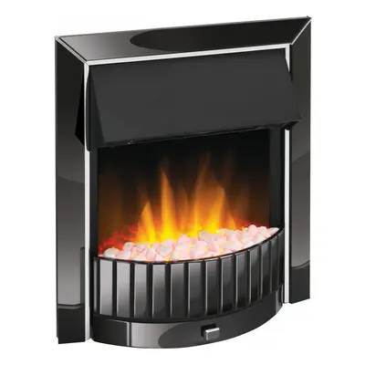 DIMPLEX Delius BLACK NICKEL Optiflame Electric Inset Fire WHITE PEBBLES 2KW