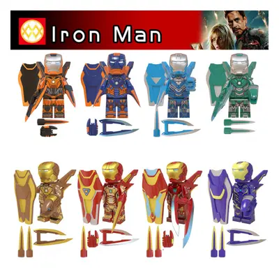 8PCS/SET Iron Man Mini figure Building Blocks Kids Toys