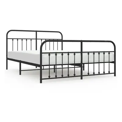 (black, x cm/with headboard & footboard) vidaXL Metal Bed Frame Bedroom Bed Base Bedstead Metal 