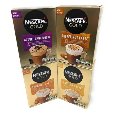 Nescafe Caramel Latte, Toffee Nut Latte, Double Choc Mocha, Vanilla Latte Coffee Bundle (x Packs