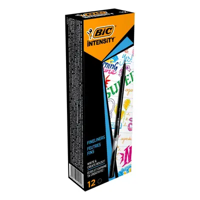 Bic Intensity 0.4 mm Fine Point Writing Felt Tip Pens (Pack of 12)