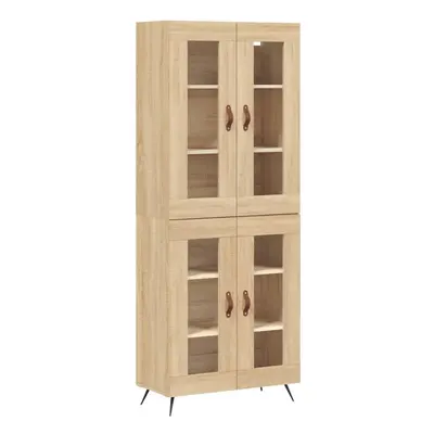 (sonoma oak, glass doors) vidaXL Highboard Sideboard Tall Storage Cabinet Side Cabinet Engineere