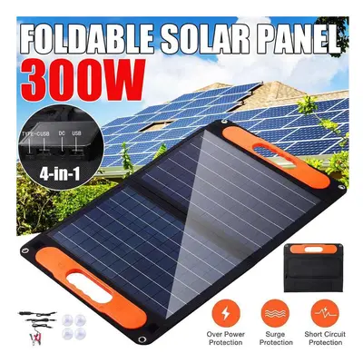 (50A) 300W Foldable Solar Panel Dual USB/TYPE C/DC Protable Outdoor Folding