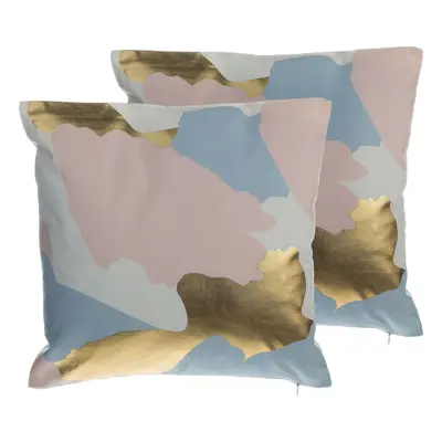 Set of Cushions IXIA Cotton x cm Abstract Pattern Pink