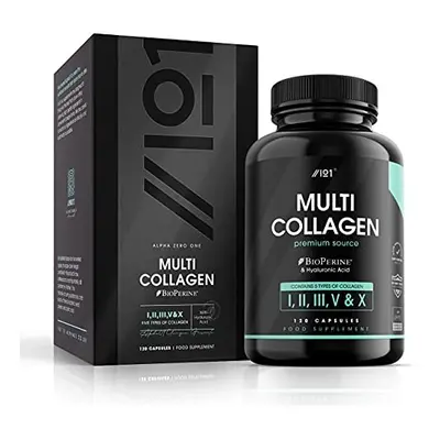 Multi Collagen Capsules - Types I, II, III, V & X - Wild Caught Marine, Grass Fed Bovine, Eggshe