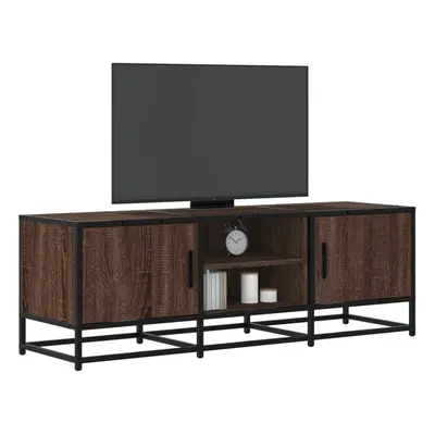 vidaXL TV Cabinet TV Stand Media TV Unit Brown Oak Engineered Wood and Metal