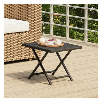 vidaXL Folding Table Black 177x138x126 Poly Rattan