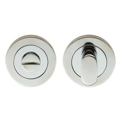 Round Thumbturn Lock and Release With Indicator Bright Stainless Steel