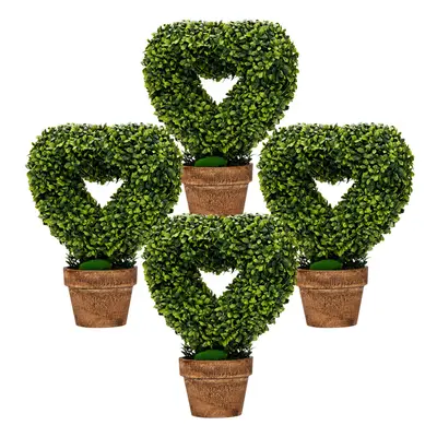 4 Pack Heart-Shape Artificial Plants Small Faux Greenery Fake Plants