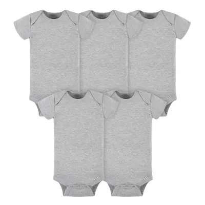 Gerber Baby 5-Pack Solid Onesies Bodysuits Gray Months