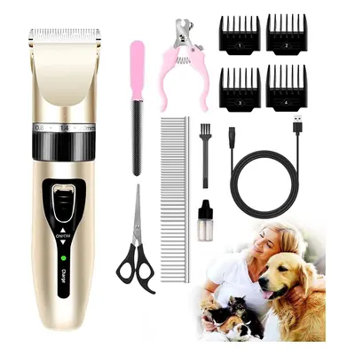 Cordless Electric Pet Dog Cats Grooming Clippers Low Noise Shaver Trimmer Kit UK