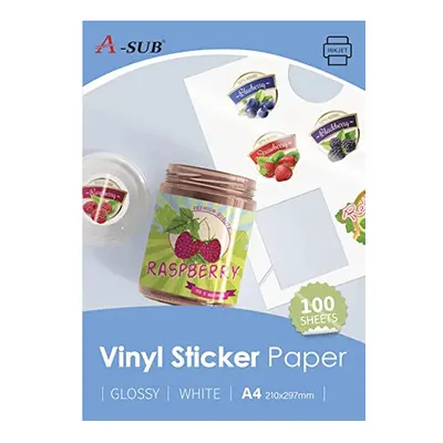 White Glossy Premium Waterproof Printable Vinyl Sticker Paper, Self-Adhesive Vinyl Labels for In