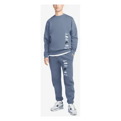 (Diffused Blue, XXL) Nike Club Fleece+ Mens Crewneck Brushed Back Fleece Tracksuit