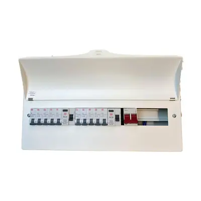 WYLEX WAY POPULATED CONS UNIT WITH 10MCBs & BLANKS (WNM1770) 3/6 2/16 5/32 + X 80A RCD, 100A MS