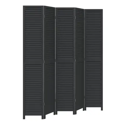 vidaXL Room DividerÂ Panels Room Privacy Screen Black Solid Wood Paulownia