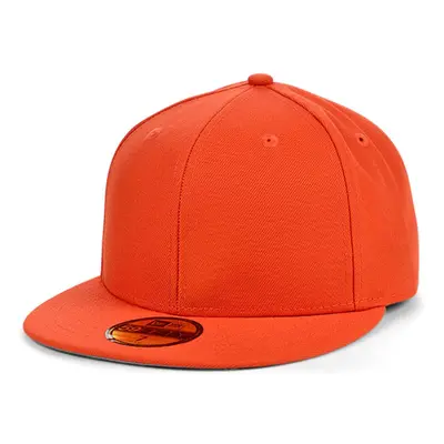 New Era Blank Custom 59FIFTY Fitted Flat Bill Cap, Orange 7/8