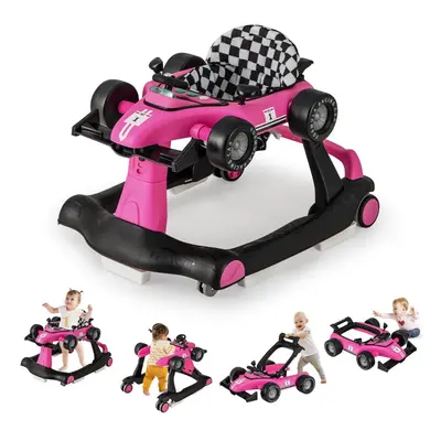 4-in-1 Baby Walker Foldable Activity Push Walker with Adjustable Height & Speed