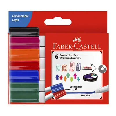 (6pk) Faber-Castell Connector Whiteboard Markers