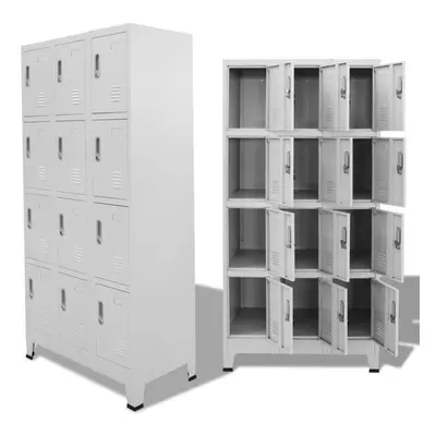 vidaXL Locker Cabinet with Compartments 90x45x180cm Wardrobe Shelf Storage