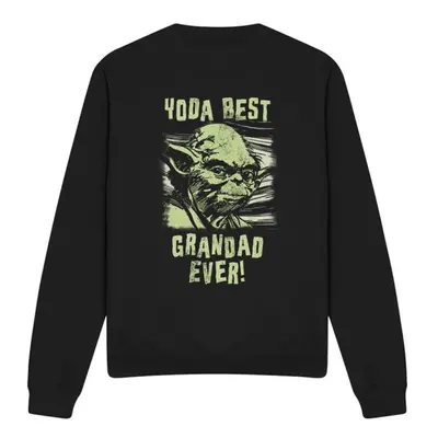 (S, Black) Star Wars Unisex Adult Yoda Best Grandad Comic Sweatshirt