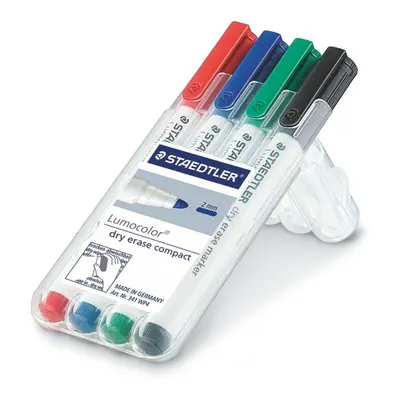 Staedtler WP4 Compact Dry Wipe Marker Assorted Wallet with Pens - Wallet of