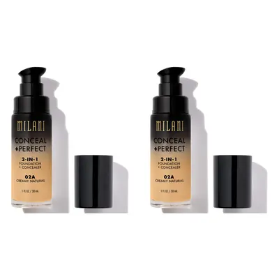 Milani Conceal And Perfect In Foundation + Concealer Creamy Natural 30ml x2