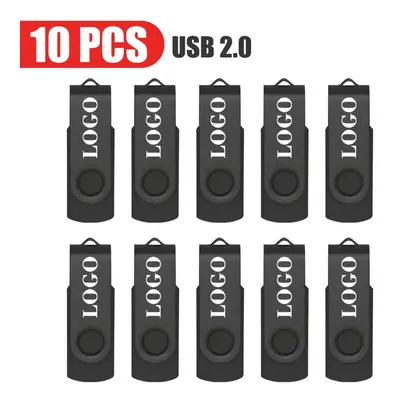 (128GB x10pcs, Black USB 2.0) 10PCS/lot Colour USB 2.0 USB Flash Drive 8GB 16GB 32GB 64GB USB St