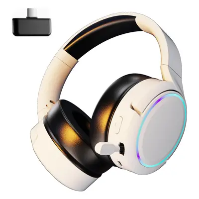 Premium 2.4GHz Wireless Gaming Headset Bluetooth Headphones with Retractable Mic, 3.5mm Wired Ga