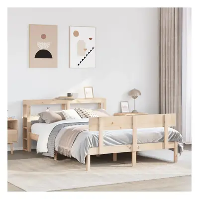 vidaXL Bed Frame without Mattress 150x200 cm King Size Solid Wood Pine