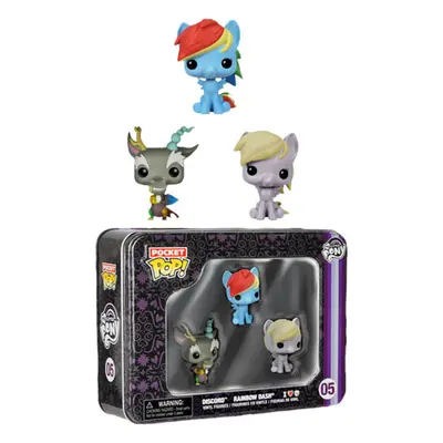 My Little Pony Discord Rainbow Dash Derpy Pocket Pop 3Pk Tin