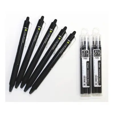 Pilot Frixion Ball Knock Retractable Erasable Gel Ink Pens,fine Point, 0.7 Mm - Black Ink- Value