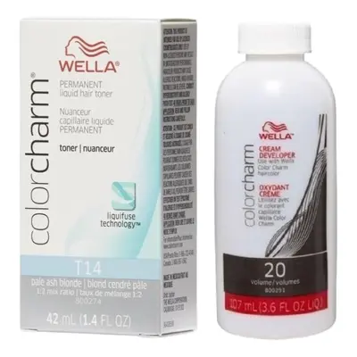 (T14 + Developer (Vol.20) 3.6) Wella Permanent Hair Colour T14 Pale Ash Blonde