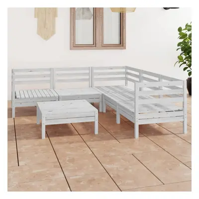 vidaXL Garden Lounge Set Outdoor Lounge Set Piece Solid Wood Pine White