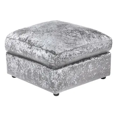 (Silver) Jumbo Size Crushed Velvet Footstool