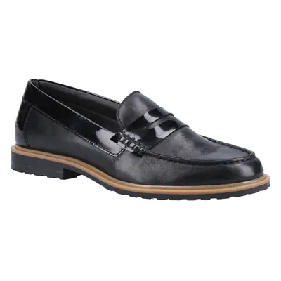 (Black, (Adults')) Hush Puppies Verity Slip On Leather Women's Black Loafers