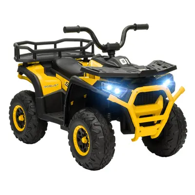 AIYAPLAY 12V Kids Quad Bike w/ Suspension Wheels, for Years - Yellow