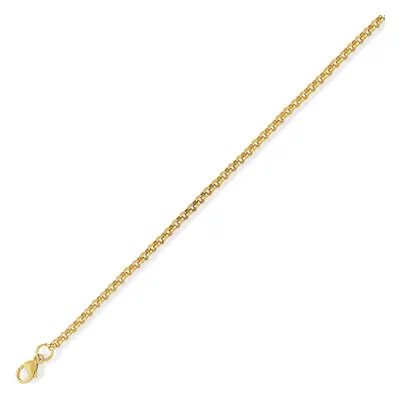 (7.25) Jewelco London 9ct Light Yellow Gold - Round Belcher Pendant Chain Necklace - 2.6mm gauge