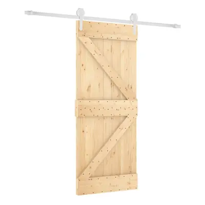 vidaXL Sliding Door with Hardware Set Interior Door Barn Door Solid Wood Pine