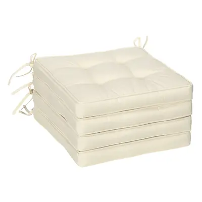 Outsunny x 42cm Replacement Garden Seat Cushion Pad with Ties, Cream